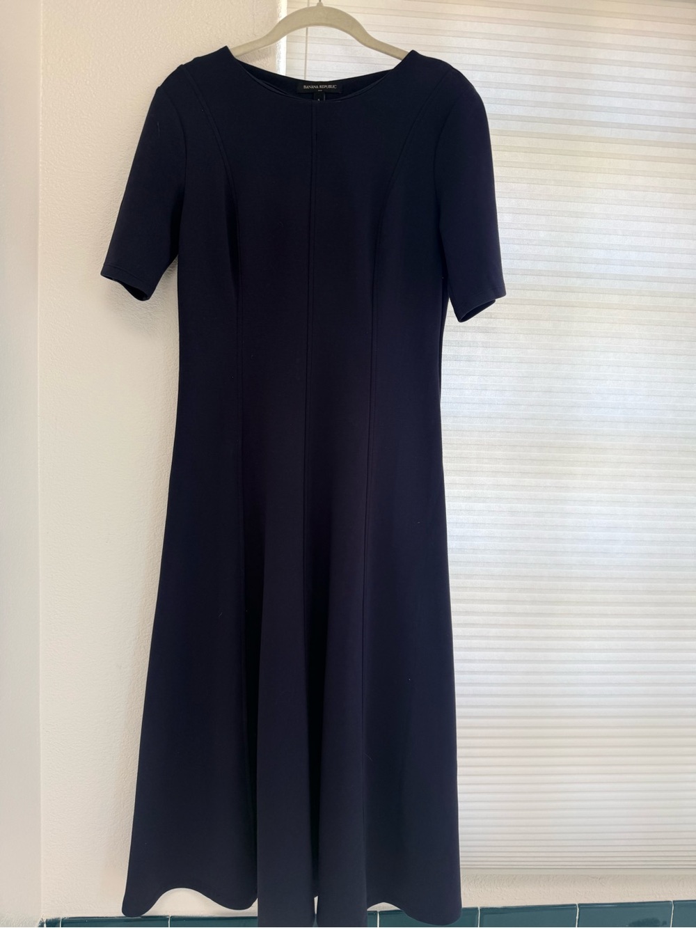 Banana Republic Navy Blue A-Line Midi Dress